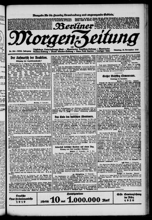Berliner Morgen-Zeitung vom 18.11.1919