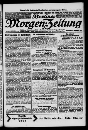 Berliner Morgen-Zeitung vom 27.11.1919