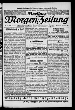Berliner Morgen-Zeitung vom 30.11.1919
