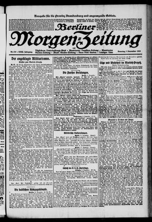 Berliner Morgen-Zeitung vom 07.12.1919