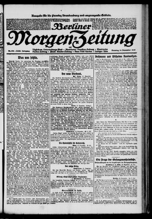 Berliner Morgen-Zeitung vom 14.12.1919