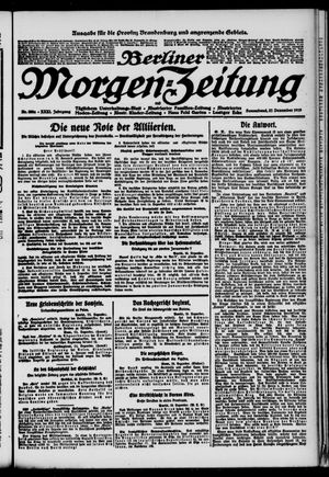Berliner Morgen-Zeitung vom 27.12.1919