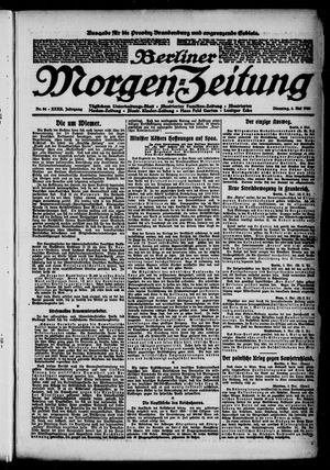Berliner Morgenzeitung vom 04.05.1920
