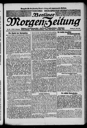 Berliner Morgenzeitung vom 21.05.1920