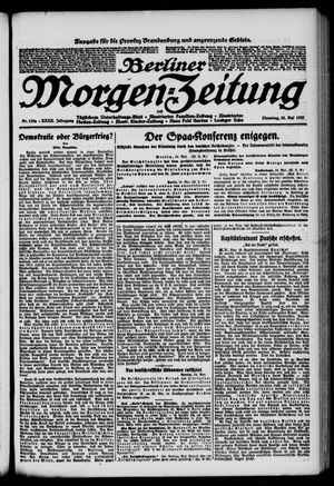 Berliner Morgen-Zeitung on May 25, 1920