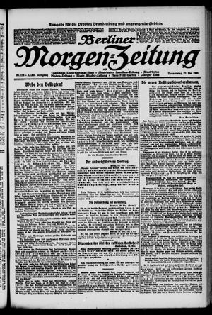 Berliner Morgen-Zeitung on May 27, 1920