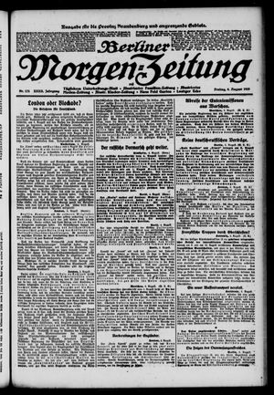 Berliner Morgen-Zeitung vom 06.08.1920