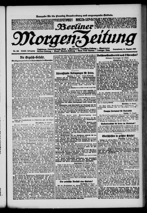 Berliner Morgen-Zeitung vom 21.08.1920