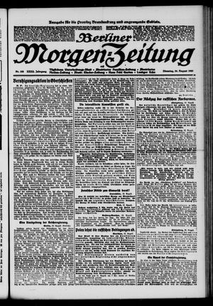 Berliner Morgen-Zeitung vom 24.08.1920