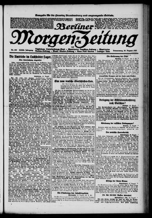 Berliner Morgen-Zeitung vom 26.08.1920
