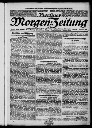Berliner Morgen-Zeitung vom 01.09.1920