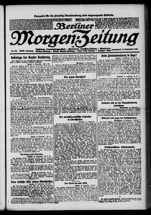 Berliner Morgen-Zeitung vom 11.09.1920