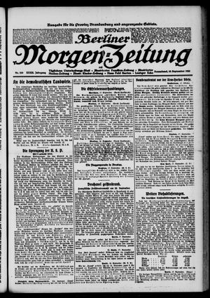 Berliner Morgen-Zeitung vom 18.09.1920