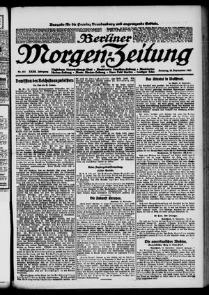 Berliner Morgen-Zeitung vom 19.09.1920