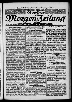 Berliner Morgen-Zeitung vom 22.09.1920