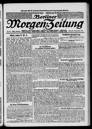 Berliner Morgen-Zeitung vom 29.09.1920
