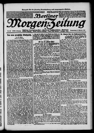 Berliner Morgen-Zeitung vom 21.10.1920