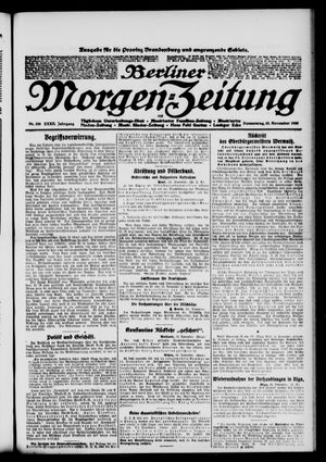 Berliner Morgen-Zeitung vom 25.11.1920