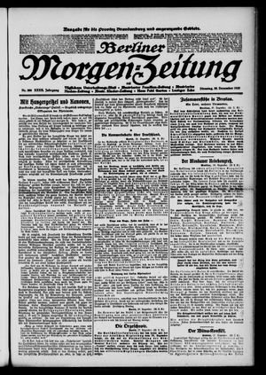 Berliner Morgen-Zeitung vom 28.12.1920