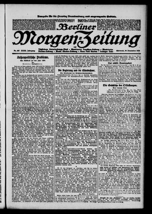 Berliner Morgen-Zeitung vom 29.12.1920