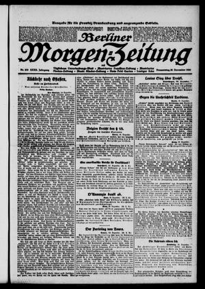 Berliner Morgen-Zeitung vom 30.12.1920