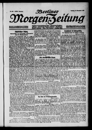 Berliner Morgenzeitung vom 31.12.1920