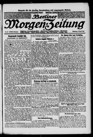 Berliner Morgen-Zeitung vom 12.04.1921