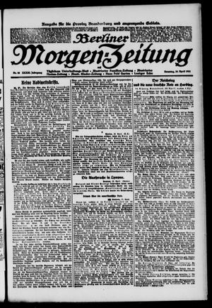 Berliner Morgen-Zeitung on Apr 24, 1921