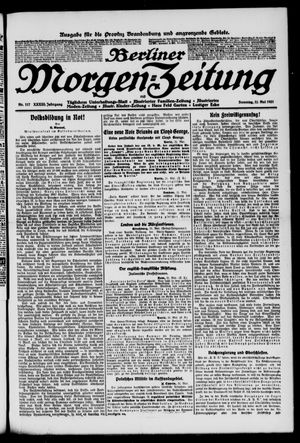 Berliner Morgen-Zeitung vom 22.05.1921
