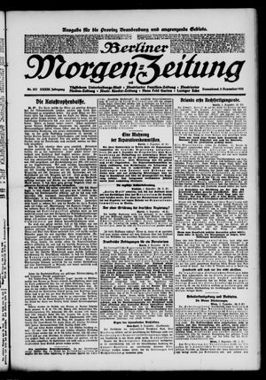 Berliner Morgen-Zeitung vom 03.12.1921