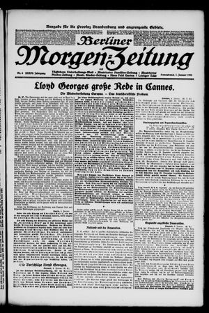 Berliner Morgen-Zeitung vom 07.01.1922