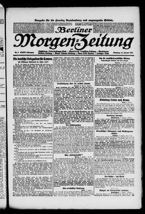 Berliner Morgen-Zeitung vom 10.01.1922