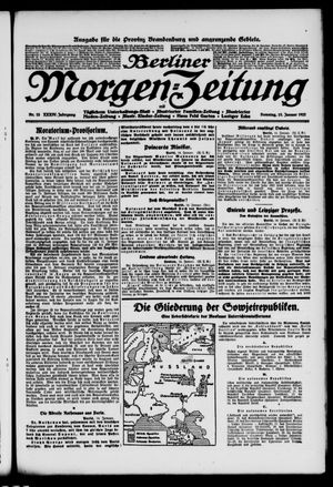 Berliner Morgen-Zeitung vom 15.01.1922