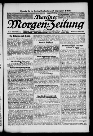 Berliner Morgen-Zeitung vom 18.01.1922