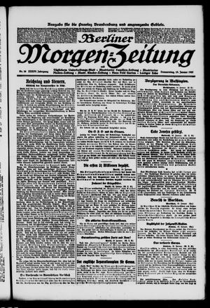 Berliner Morgen-Zeitung vom 19.01.1922
