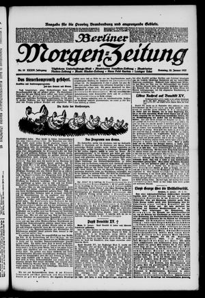 Berliner Morgen-Zeitung vom 22.01.1922