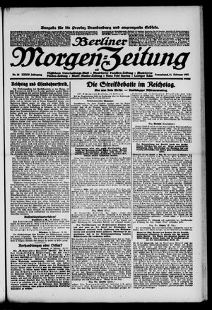 Berliner Morgen-Zeitung vom 11.02.1922