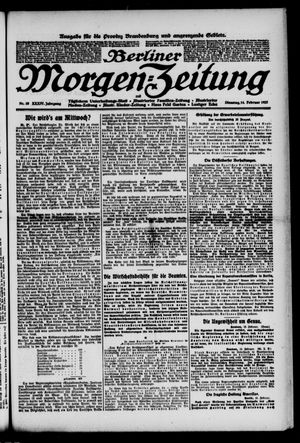 Berliner Morgen-Zeitung vom 14.02.1922