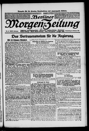 Berliner Morgen-Zeitung vom 16.02.1922