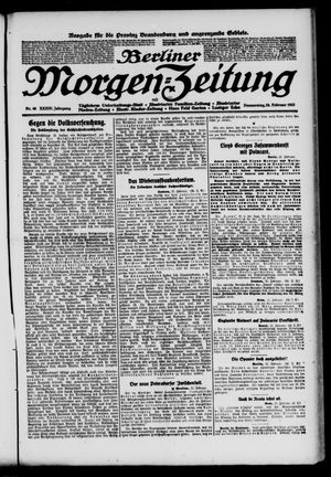 Berliner Morgen-Zeitung vom 23.02.1922