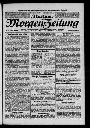 Berliner Morgen-Zeitung vom 19.03.1922