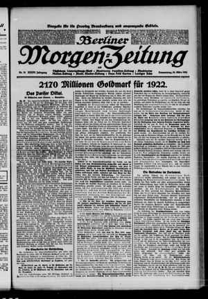 Berliner Morgen-Zeitung vom 23.03.1922