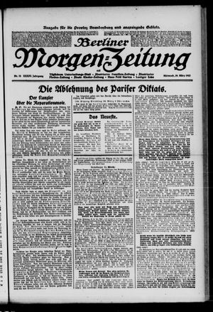 Berliner Morgen-Zeitung vom 29.03.1922