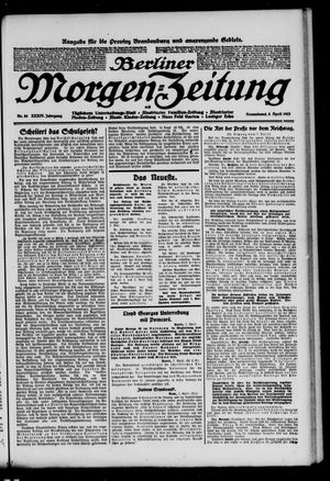 Berliner Morgen-Zeitung vom 08.04.1922