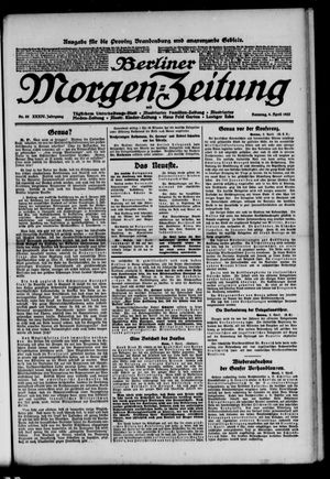 Berliner Morgen-Zeitung vom 09.04.1922