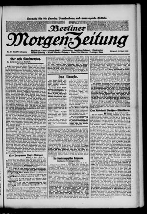 Berliner Morgen-Zeitung vom 12.04.1922