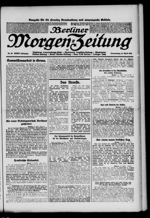 Berliner Morgen-Zeitung vom 13.04.1922