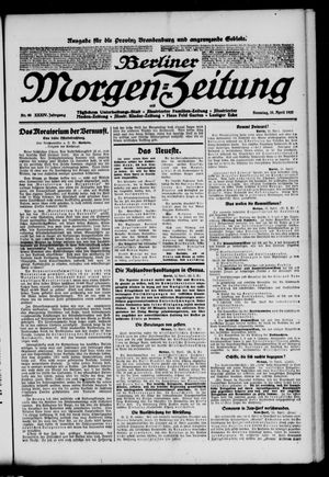 Berliner Morgen-Zeitung vom 16.04.1922