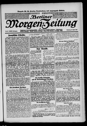 Berliner Morgen-Zeitung vom 23.04.1922