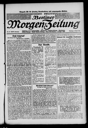 Berliner Morgen-Zeitung vom 25.04.1922
